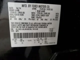 2014 Lincoln MKX with VIN 2LMDJ8JK9EBL16208, listed as a Copart auction lot 53302865 with 82,870 mi miles and Salvage Title. Bid and sale history available at carsss.com. Image 14.