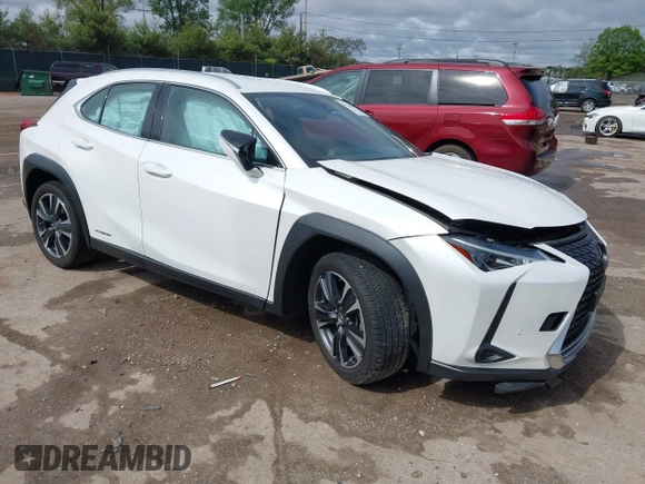 2021 Lexus UX 250h with VIN JTHX9JBH5M2051466, listed as a IAAI auction lot 42318286 with 40,109 mi miles and . Bid and sale history available at DreamBid. Image 1.