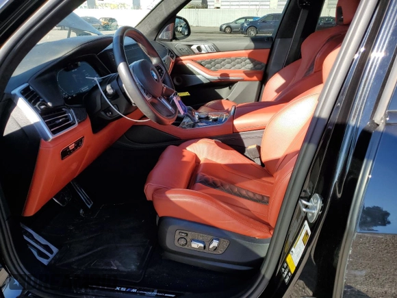 2021 BMW X5 M with VIN 5YMJU0C07M9E05854, listed as a Copart auction lot 38657883 with 14,083 mi miles. Bid and sale history available at carsss.com. Image 7.