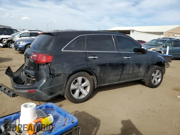 2011 Acura MDX with VIN 2HNYD2H2XBH549349, listed as a Copart auction lot 49233065 with 128,448 mi miles and Salvage Title. Bid and sale history available at carsss.com. Image 3.