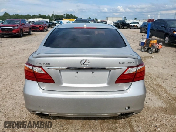 2010 Lexus LS 460 with VIN JTHBL5EF7A5092639, listed as a Copart auction lot 58069975 with 186,078 mi miles and Salvage title. Bid and sale history available at DreamBid. Image 6.