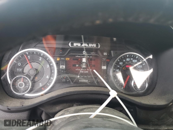 2022 Ram 1500 Big Horn with VIN 1C6SRFFM4NN351524, listed as a Copart auction lot 45942005 with 58,828 mi miles and Salvage Title. Bid and sale history available at carsss.com. Image 9.