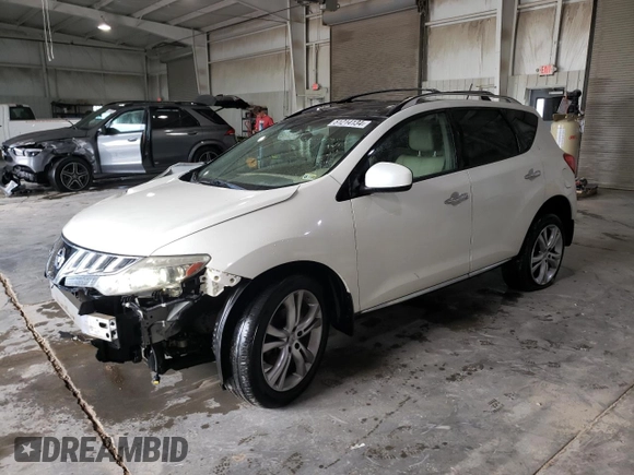 2010 Nissan Murano SL with VIN JN8AZ1MW0AW136050, listed as a Copart auction lot 56939964 with 204,262 mi miles and Salvage Title. Bid and sale history available at carsss.com. Image 1.