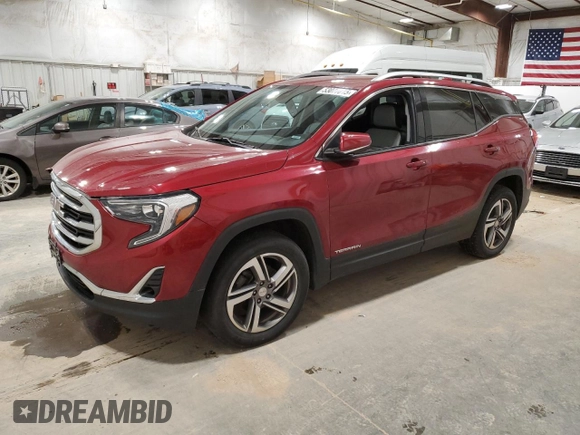 2020 GMC Terrain SLT with VIN 3GKALVEV3LL252060, listed as a Copart auction lot 53077015 with 75,126 mi miles and Salvage Title. Bid and sale history available at carsss.com. Image 1.