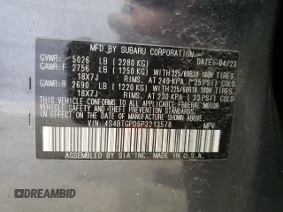 2023 Subaru Outback Touring XT с VIN 4S4BTGPD5P3213578, выставлен на аукционе Copart как лот 53510075 с пробегом 24 201 миль миль и Списание • Salvage title. История ставок и продаж доступна на DreamBid. Изображение 14.