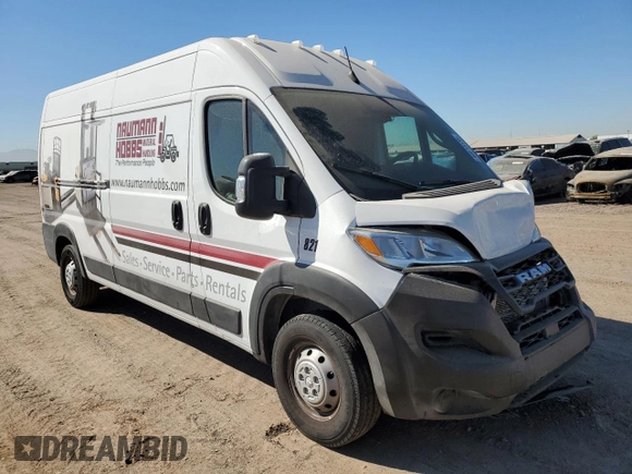 2023 Ram ProMaster Cargo with VIN 3C6LRVDG9PE578176, listed as a Copart auction lot 46613135 with 23,089 mi miles and Salvage Title. Bid and sale history available at DreamBid. Image 4.