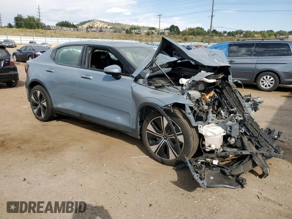 2023 Polestar 2 with VIN YSMED3KA8PL115458, listed as a Copart auction lot 74983694 with 0 mi miles and Salvage Title. Bid and sale history available at carsss.com. Image 4.