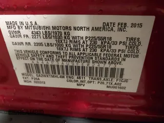 2015 Mitsubishi Outlander Sport ES with VIN 4A4AP3AU9FE024773, listed as a IAAI auction lot 41913938 with 190,740 mi miles. Bid and sale history available at carsss.com. Image 9.