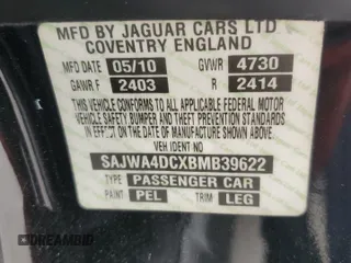 2011 Jaguar XK with VIN SAJWA4DCXBMB39622, listed as a Copart auction lot 79881914 with 61,163 mi miles and Salvage Title. Bid and sale history available at carsss.com. Image 13.