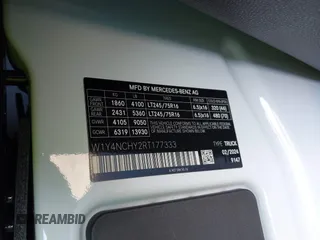 2024 Mercedes-Benz Sprinter Cargo with VIN W1Y4NCHY2RT177333, listed as a IAAI auction lot 40842688 with Not Provided miles. Bid and sale history available at carsss.com. Image 9.