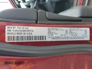 2021 Jeep Grand Cherokee Laredo X с VIN 1C4RJFAG9MC797713, выставлен на аукционе Copart как лот 58800035 с пробегом 57 289 миль миль и Списание • Salvage title. История ставок и продаж доступна на DreamBid. Изображение 13.