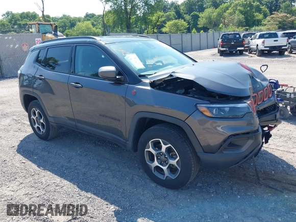 2022 Jeep Compass Trailhawk with VIN 3C4NJDDB9NT160748, listed as a IAAI auction lot 42589269 with 53,092 mi miles and . Bid and sale history available at DreamBid. Image 1.