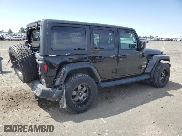 2020 Jeep Wrangler Unlimited Sahara with VIN 1C4HJXEG3LW145470, listed as a Copart auction lot 59386005 with 47,838 mi miles and Salvage title. Bid and sale history available at DreamBid. Image 3.