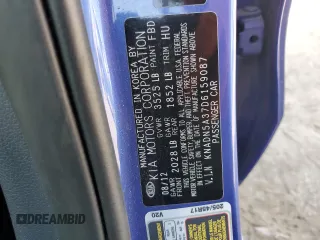2013 Kia Rio SX с VIN KNADN5A37D6159087, выставлен на аукционе Copart как лот 58734095 с пробегом 120 893 миль миль и Списание • Salvage title. История ставок и продаж доступна на DreamBid. Изображение 12.