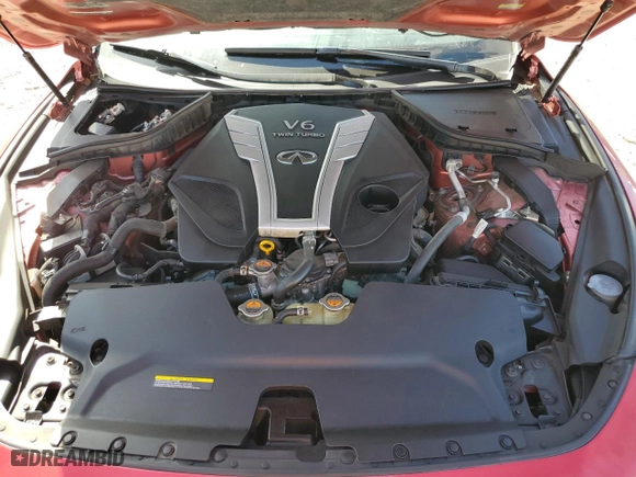 2017 Infiniti Q60 Red Sport 400 with VIN JN1FV7EK7HM610502, listed as a Copart auction lot 48814725 with 94,925 mi miles and Clean Title. Bid and sale history available at carsss.com. Image 11.