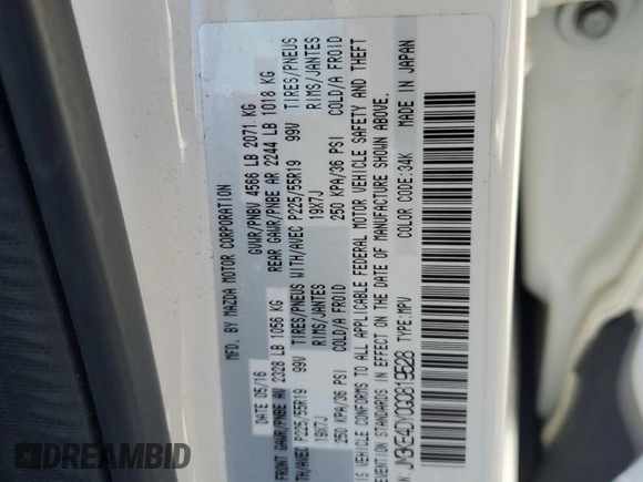 2016 Mazda CX-5 Grand Touring with VIN JM3KE4DY0G0819528, listed as a Copart auction lot 52343885 with 77,340 mi miles and Clean Title. Bid and sale history available at DreamBid. Image 13.
