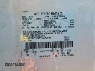 2007 Ford F-150 XL with VIN 1FTRF12217NA72946, listed as a Copart auction lot 65255485 with 120,123 mi miles and Salvage title. Bid and sale history available at DreamBid. Image 12.