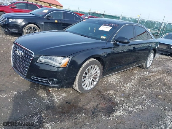 2013 Audi A8 L 4.0L with VIN WAUR2AFD1DN010950, listed as a IAAI auction lot 41029731 with 87,279 mi miles. Bid and sale history available at carsss.com. Image 2.