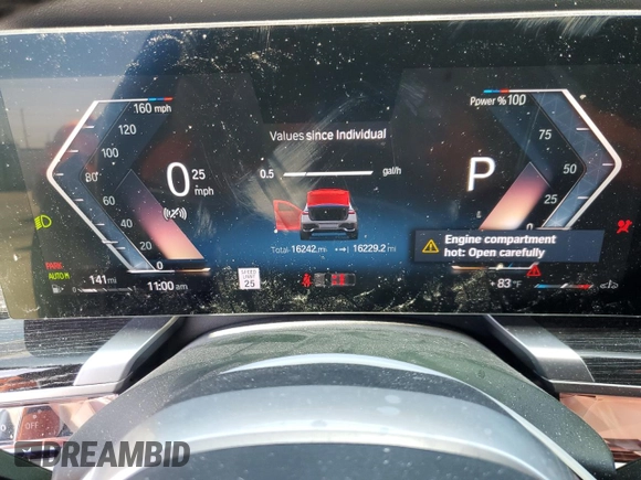 2023 BMW 7 Series 740i with VIN WBA23EH05PCM61539, listed as a Copart auction lot 58013225 with 16,242 mi miles and Salvage title. Bid and sale history available at DreamBid. Image 9.