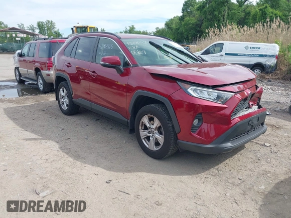 2019 Toyota RAV4 XLE with VIN JTMP1RFV2KD021348, listed as a IAAI auction lot 42198925 with 130,838 mi miles and . Bid and sale history available at DreamBid. Image 1.