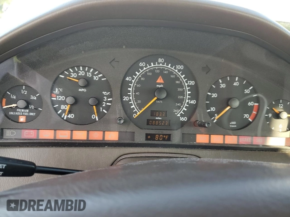 1997 Mercedes-Benz SL 500 with VIN WDBFA67FXVF149930, listed as a Copart auction lot 64749525 with 88,523 mi miles and Salvage title. Bid and sale history available at DreamBid. Image 9.