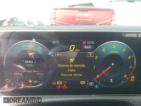 2019 Mercedes-Benz A 220 with VIN WDD3G4EB9KW025155, listed as a Copart auction lot 51772315 with 46,401 mi miles and Salvage Title. Bid and sale history available at DreamBid. Image 9.