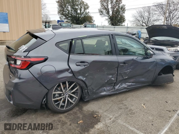 2024 Subaru Impreza Sport with VIN JF1GUAFC3R8313123, listed as a Copart auction lot 80126014 with 1,992 mi miles and Salvage Title. Bid and sale history available at carsss.com. Image 3.