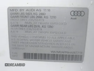 2017 Audi Q5 Premium Plus z VIN WA1M2AFP6HA087716, wystawiony jako IAAI lot #42234713 z przebiegiem 90 939 mil mil oraz . Historia ofert i sprzedaży dostępna na DreamBid. Obrazek 9.