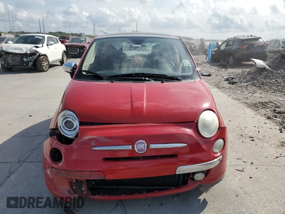 2012 FIAT 500 Lounge with VIN 3C3CFFCR0CT121390, listed as a Copart auction lot 54912265 with 109,885 mi miles and Salvage title. Bid and sale history available at DreamBid. Image 5.