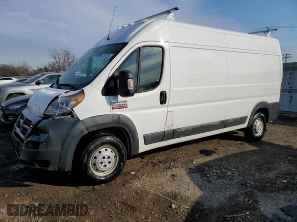 2017 Ram ProMaster Cargo with VIN 3C6TRVDG6HE526134, listed as a Copart auction lot 47312225 with 186,611 mi miles and Salvage Title. Bid and sale history available at carsss.com. Image 1.