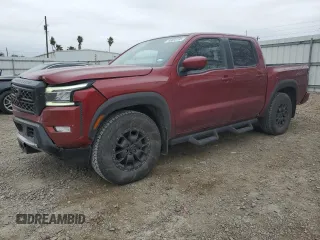 2023 Nissan Frontier Pro-X with VIN 1N6ED1EJ5PN635937, listed as a Copart auction lot 46035185 with 23,196 mi miles and Salvage title. Bid and sale history available at DreamBid. Image 1.