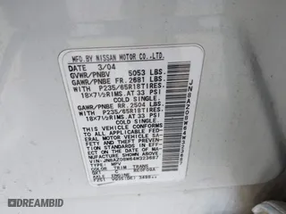 2004 Nissan Murano SE with VIN JN8AZ08W64W323687, listed as a IAAI auction lot 41714333 with 1 mi miles. Bid and sale history available at carsss.com. Image 9.