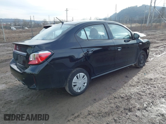 2022 Mitsubishi Mirage ES with VIN ML32FUFJ4NHF09103, listed as a IAAI auction lot 41211686 with 30,151 mi miles and . Bid and sale history available at DreamBid. Image 4.