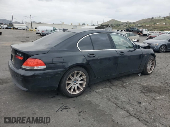 2002 BMW 7 Series 745i with VIN WBAGL63472DP59745, listed as a Copart auction lot 53166885 with 151,380 mi miles and Salvage Title. Bid and sale history available at carsss.com. Image 3.