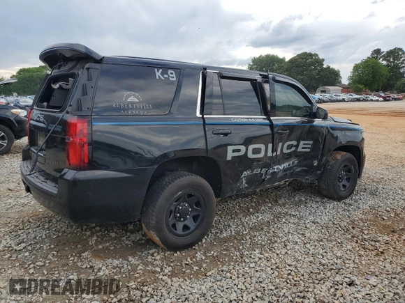 2019 Chevrolet Tahoe Commercial with VIN 1GNLCDEC8KR198072, listed as a Copart auction lot 56941625 with Not provided miles and Salvage title. Bid and sale history available at DreamBid. Image 3.