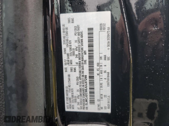 2018 Lincoln MKC Select with VIN 5LMCJ2C98JUL07290, listed as a Copart auction lot 72821974 with 70,787 mi miles and Salvage Title. Bid and sale history available at DreamBid. Image 13.