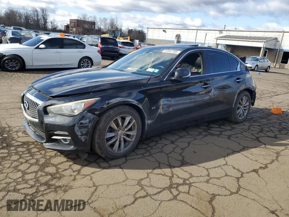 2014 Infiniti Q50 Premium with VIN JN1BV7AR7EM689683, listed as a Copart auction lot 49952785 with 149,848 mi miles and Salvage Title. Bid and sale history available at carsss.com. Image 1.