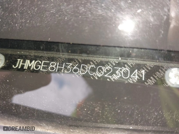 2013 Honda Fit with VIN JHMGE8H36DC023041, listed as a IAAI auction lot 41144523 with 121,307 mi miles. Bid and sale history available at carsss.com. Image 9.
