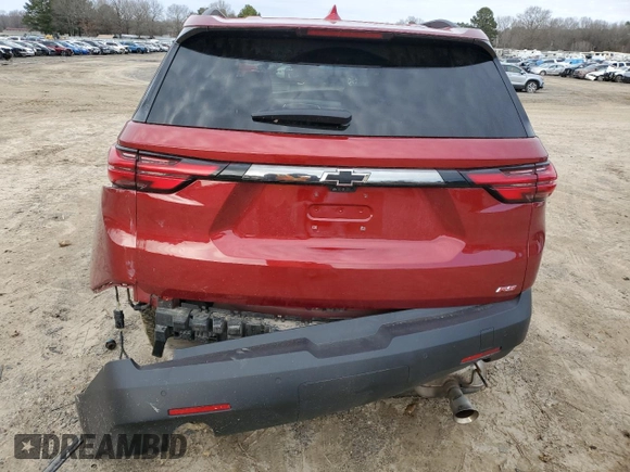2022 Chevrolet Traverse RS with VIN 1GNERJKW6NJ130246, listed as a Copart auction lot 45039085 with 53,215 mi miles and Salvage title. Bid and sale history available at DreamBid. Image 6.