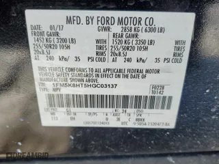 2017 Ford Explorer Platinum with VIN 1FM5K8HT5HGC03137, listed as a Copart auction lot 89224205 with 146,196 mi miles and Salvage Title. Bid and sale history available at carsss.com. Image 14.
