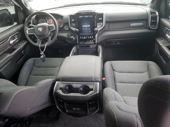 2024 Ram 1500 Big Horn with VIN 1C6RREMT5RN100942, listed as a Copart auction lot 51061775 with 7,706 mi miles and Non Repairable. Bid and sale history available at carsss.com. Image 8.