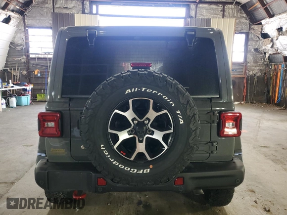 2020 Jeep Wrangler Unlimited Rubicon with VIN 1C4HJXFG2LW251956, listed as a Copart auction lot 54312505 with Not provided miles and Salvage title. Bid and sale history available at DreamBid. Image 6.