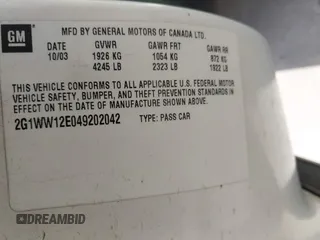2004 Chevrolet Monte Carlo LS с VIN 2G1WW12E049202042, выставлен на аукционе IAAI как лот 42251491 с пробегом 171 112 миль миль и . История ставок и продаж доступна на DreamBid. Изображение 9.