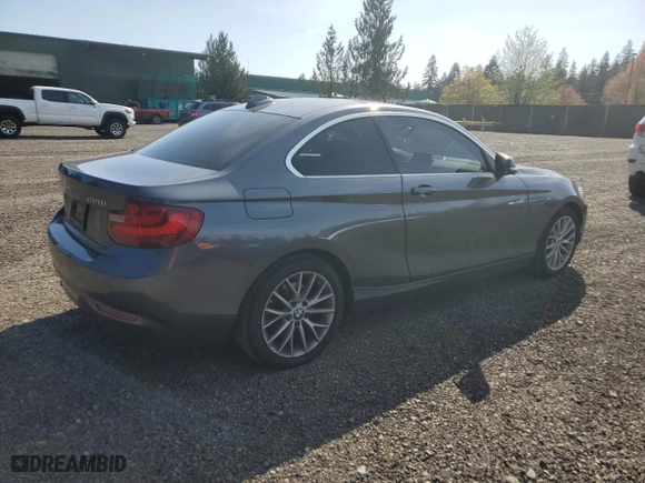 2014 BMW 2 Series 228i with VIN WBA1F5C55EV246282, listed as a Copart auction lot 53211745 with 87,106 mi miles and Salvage Title. Bid and sale history available at carsss.com. Image 3.