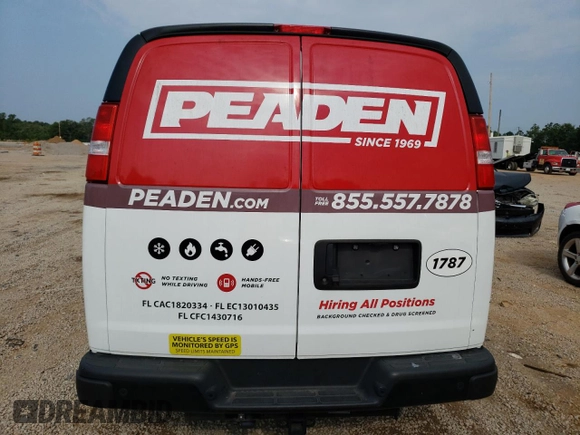 2021 Chevrolet Express Cargo with VIN 1GCWGAFP8M1311787, listed as a Copart auction lot 54471953 with 13,365 mi miles and Non repairable. Bid and sale history available at DreamBid. Image 6.