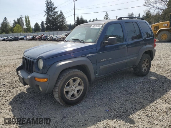 2003 Jeep Liberty Sport with VIN 1J4GL48K83W692264, listed as a Copart auction lot 54525105 with 176,056 mi miles and Salvage Title. Bid and sale history available at carsss.com. Image 1.