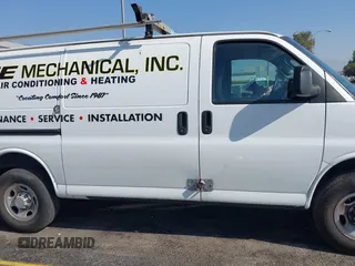 2018 Chevrolet Express Cargo with VIN 1GCWGAFP3J1343798, listed as a IAAI auction lot 40219592 with 121,288 mi miles and . Bid and sale history available at DreamBid. Image 14.