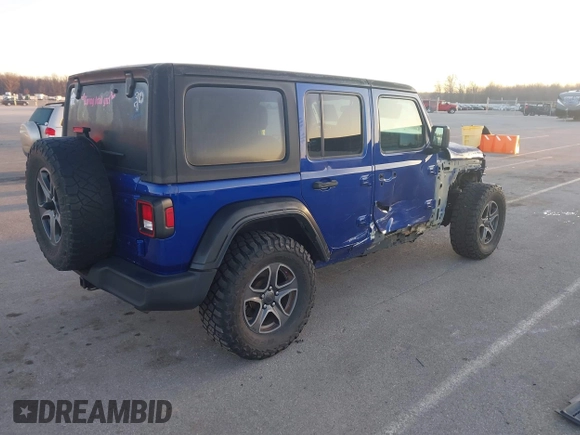 2018 Jeep Wrangler Unlimited Sport with VIN 1C4HJXDN2JW282882, listed as a IAAI auction lot 41744064 with 111,183 mi miles and . Bid and sale history available at DreamBid. Image 4.