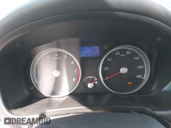 2010 Hyundai Accent GLS with VIN KMHCN4AC7AU473527, listed as a IAAI auction lot 41965592 with 104,506 mi miles. Bid and sale history available at carsss.com. Image 7.