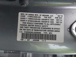 2018 Honda CR-V EX-L with VIN 7FARW2H81JE026402, listed as a IAAI auction lot 41629692 with 102,556 mi miles. Bid and sale history available at carsss.com. Image 9.